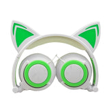 Foldable Earphone Cat Ear LED Headphones personality Child Glowing Light Gaming Cat ears Headset for Xiaomi iPhone Smartphone